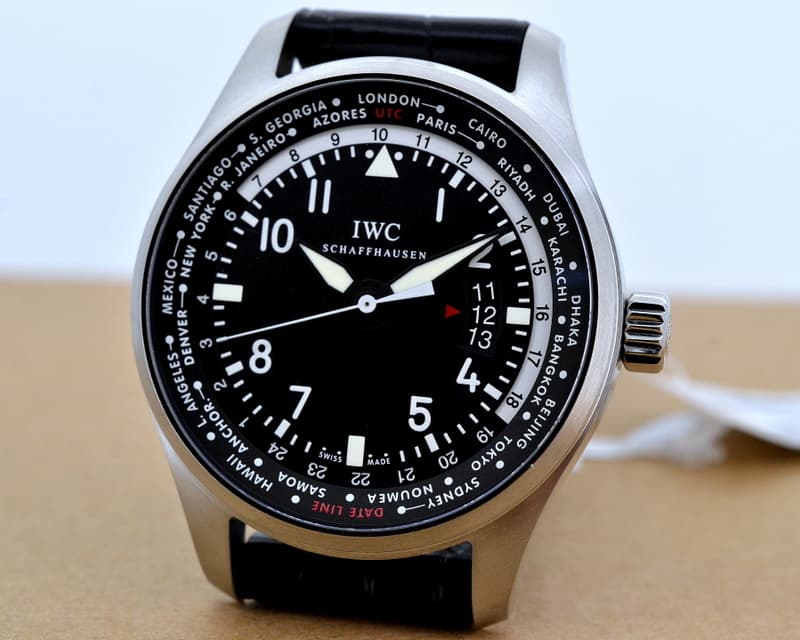 IWC Pilot WorldTimer SS Black Dial 
