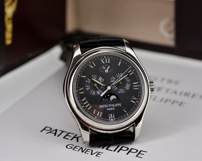 Patek Philippe Annual Calendar Power Reserve Grey Dial Platinum 