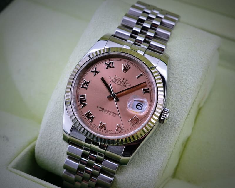 Rolex Datejust SS Jubilee Pink Roman Dial 