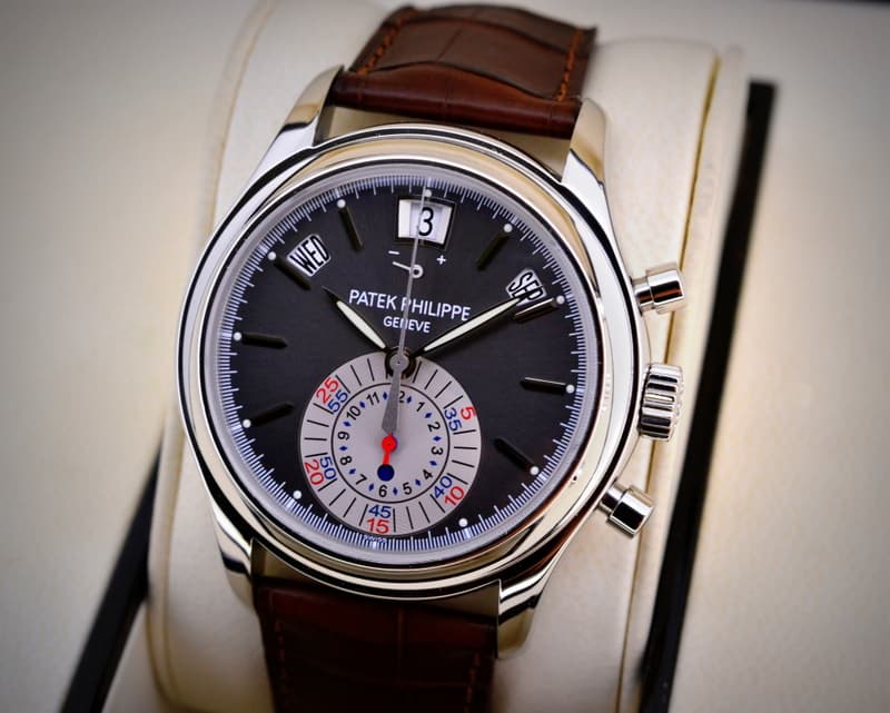 Patek Philippe Annual Calendar Chronograph Platinum Grey Dial 
