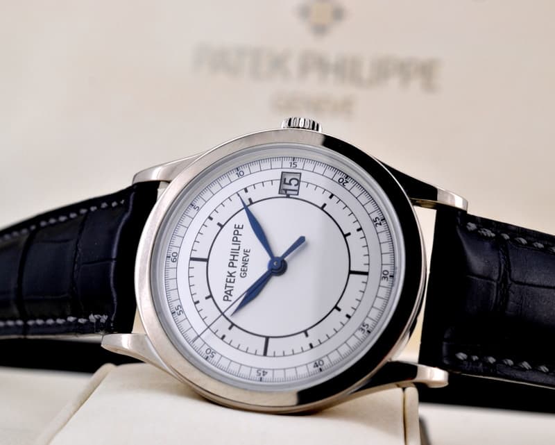 Patek Philippe Calatrava 18K White Gold Sector Dial 
