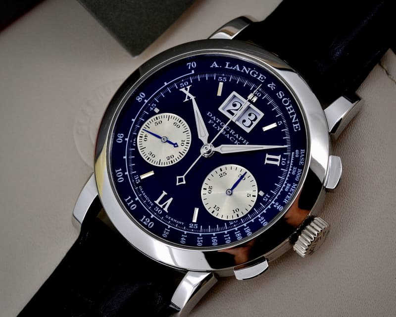 A. Lange and Sohne Datograph Flyback Platinum / Deployant Buckle