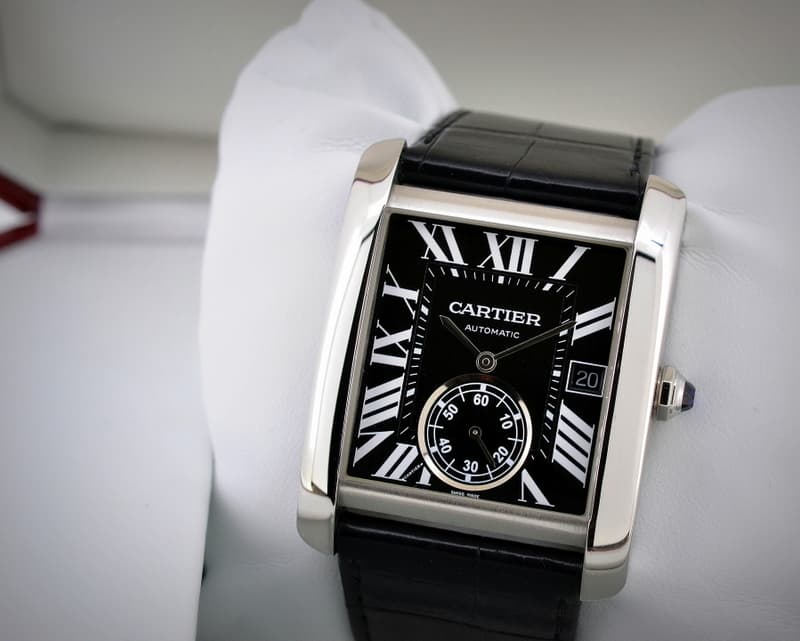 Cartier Tank MC SS Black Dial Automatic 