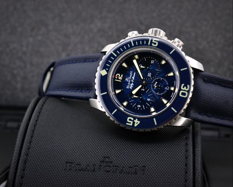Blancpain Fifty Fathoms Flyback Chronograph SS / Kevlar Blue Dial 