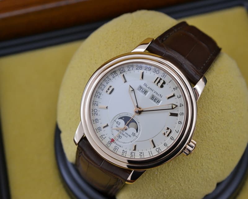 Blancpain Leman Complete Calnedar Moon 18K Rose Gold Half Hunter 
