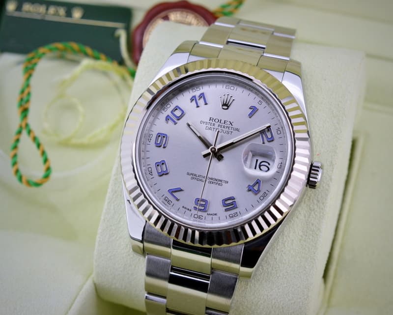 Rolex Datejust II Silver Dial Blue Arabic SS / SS 