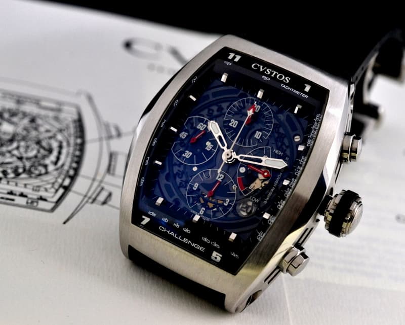 CVSTOS Challenge SKeleton Chronograph SS Black Dial