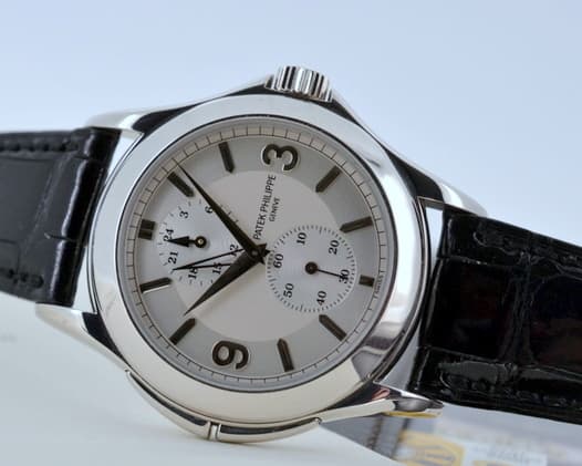 Patek Philippe Travel Time Silver Dial 18K White Gold 