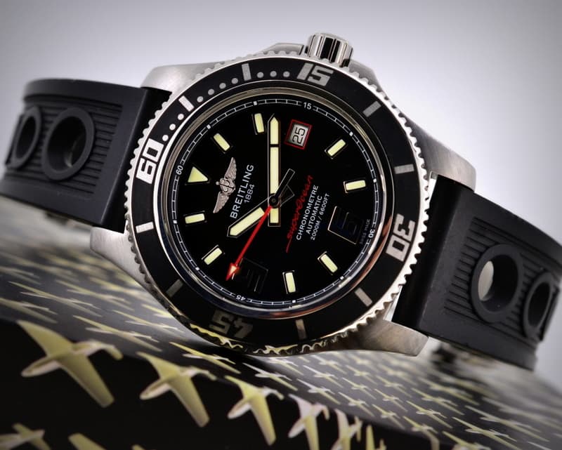 Breitling SuperOcean 44 Black Dial SS / Rubber
