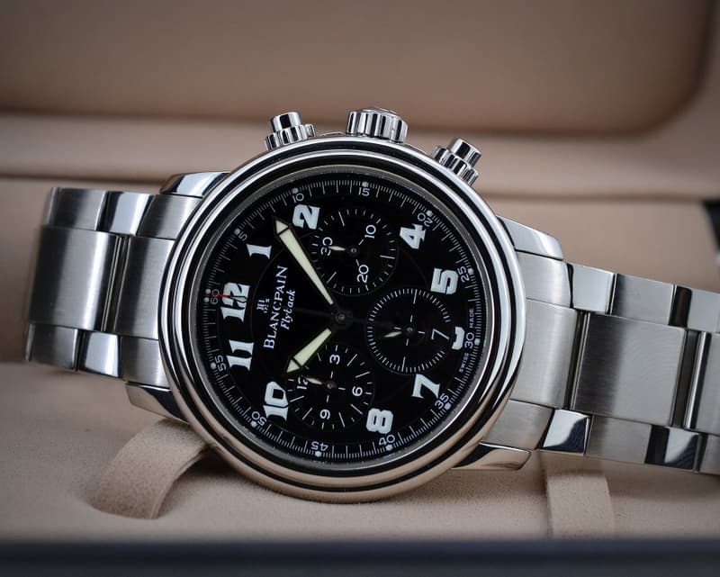 Blancpain Leman Flyback Chronograph Black Dial SS / SS 