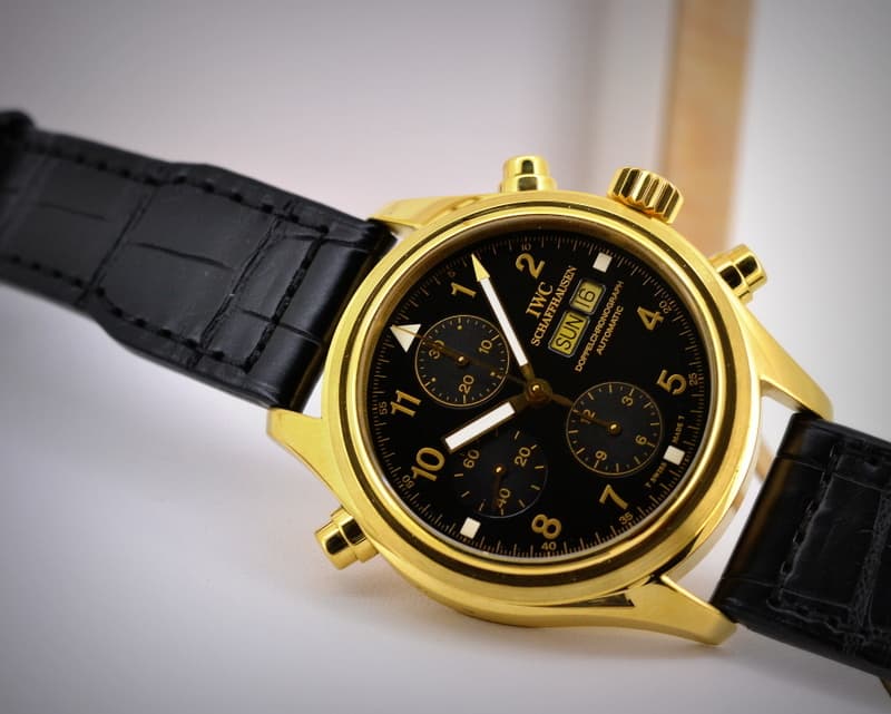 IWC Pilot Double Chronograph 18K Yellow Gold