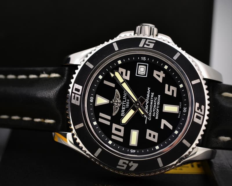 Breitling Super Ocean Pro Black Dial / Leather