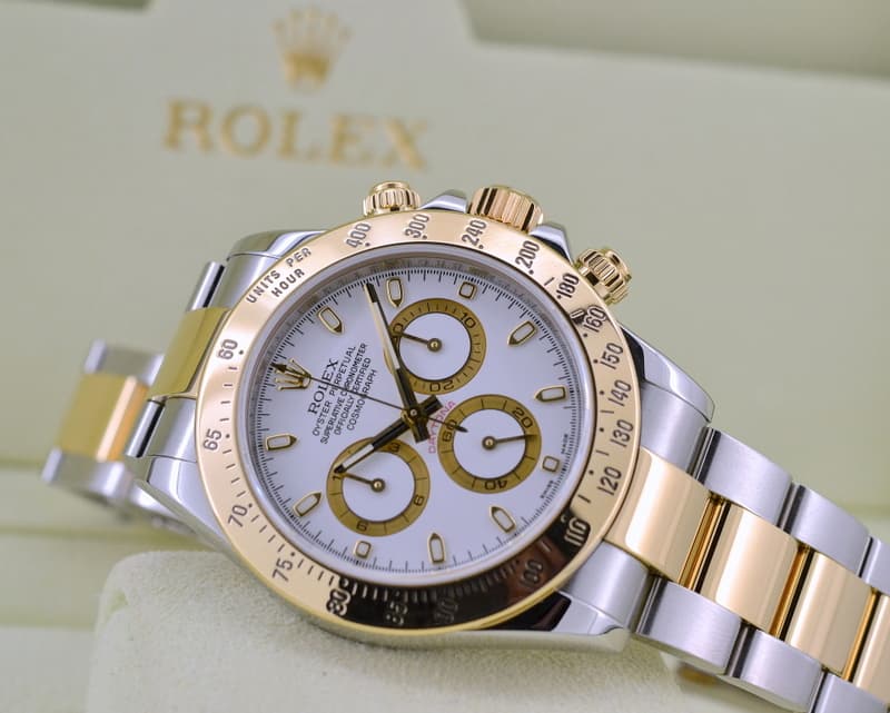 Rolex Daytona White Dial 18K Yellow Gold / SS 