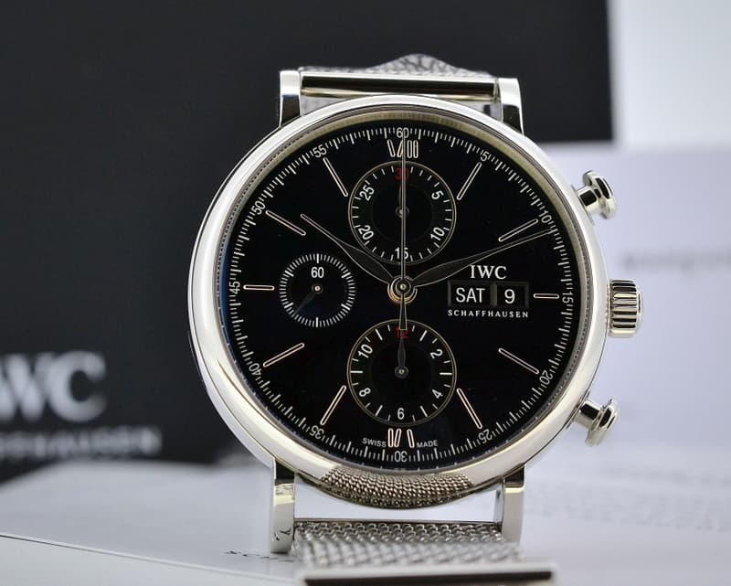 IWC Portofino Chronograph Black Dial SS / SS 