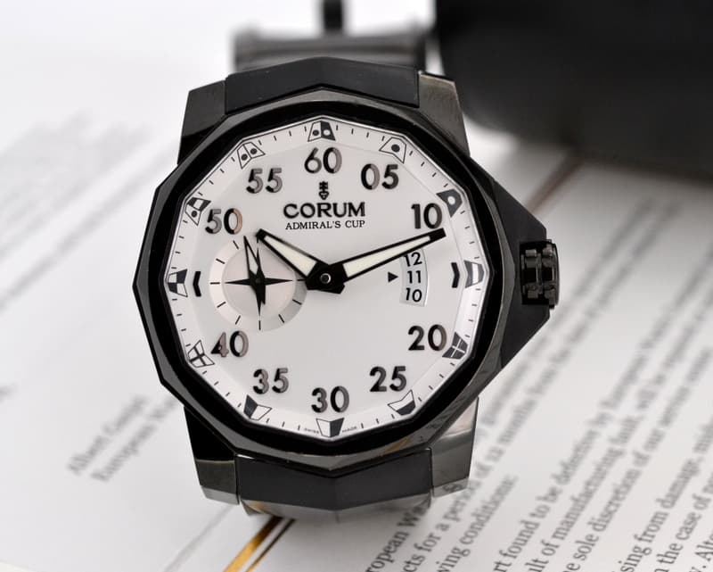Corum Admirals Cup Black Competition White Dial Rubber Limited