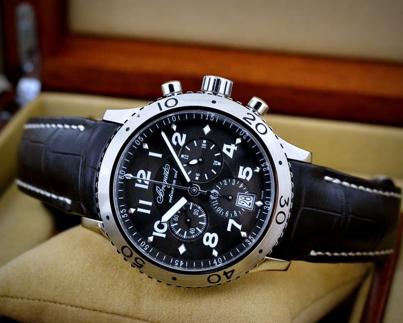 Breguet Type XXI Flyback SS / Brown Alligator  
