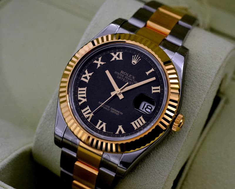 Rolex Datejust II 18K / SS Black Arabic Dial 
