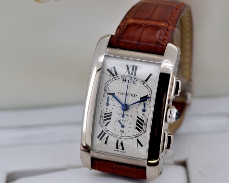 Cartier Tank Americaine XL Chronograph 18K White Gold