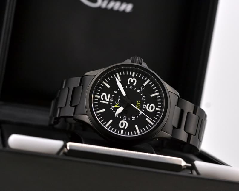 Sinn 856 UTC Black "Tegimented" SS  