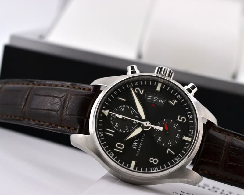 IWC Pilot Spitfire Chronograph SS Grey Dial 