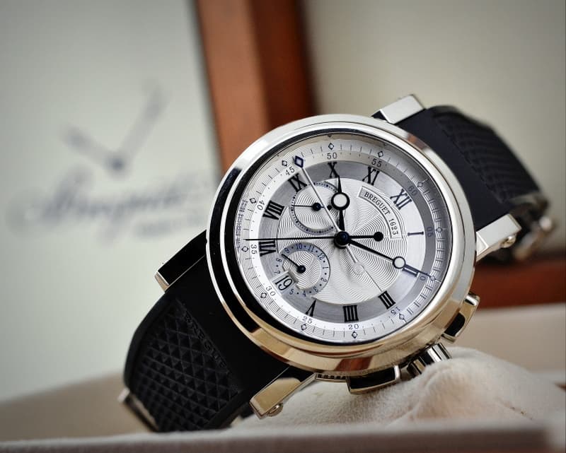 Breguet Marine Chronograph 18K White Gold / Rubber