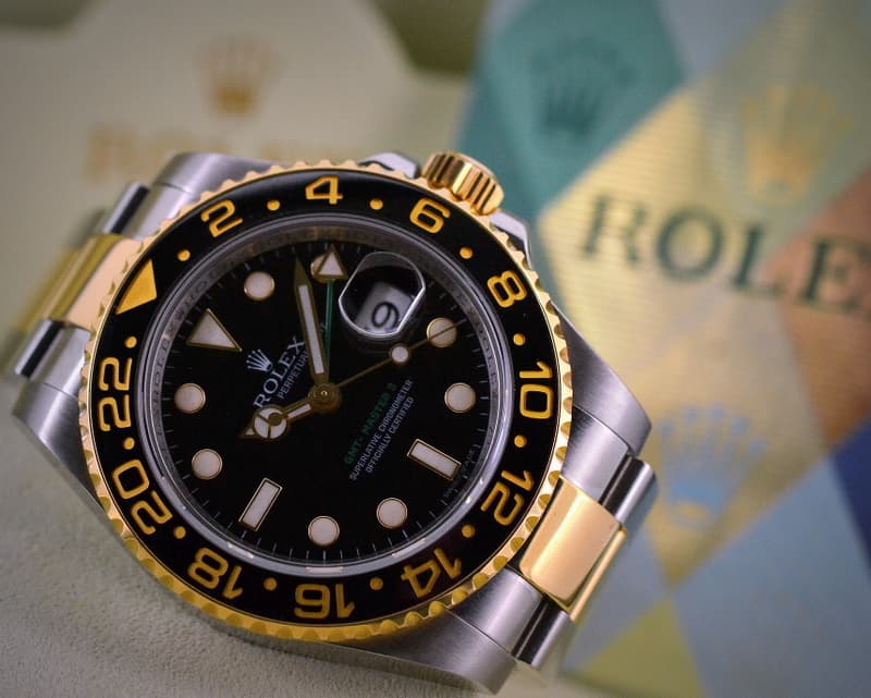 Rolex GMT Master II SS / 18K Yellow Gold Black Dial 
