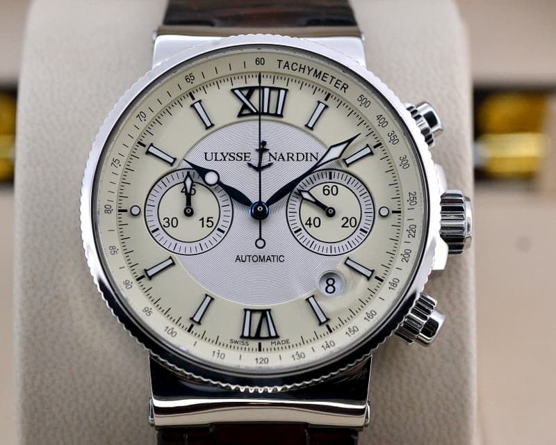 Ulysse Nardin Maxi Marine Chronograph Ivory Dial SS / Strap

