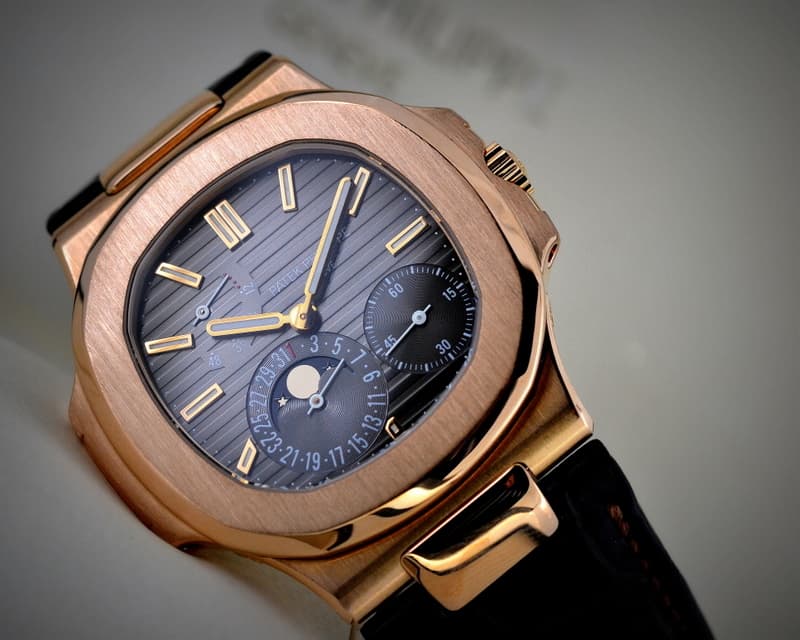 Patek Philippe Jumbo Nautilus Power Reserve Moon 18K Rose Gold