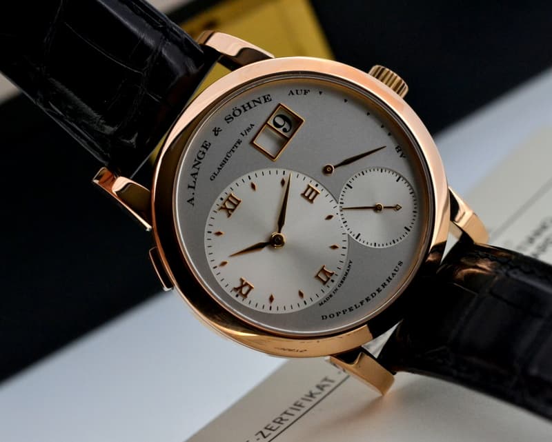 A. Lange and Sohne Lange 1 18K Rose Gold Silver Dial