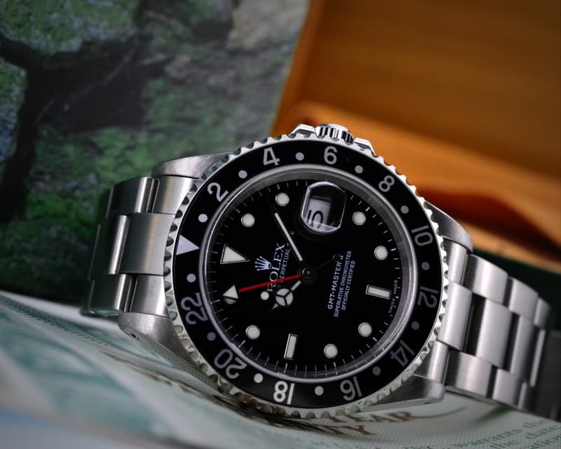 Rolex GMT Master II Black Bezel SS
