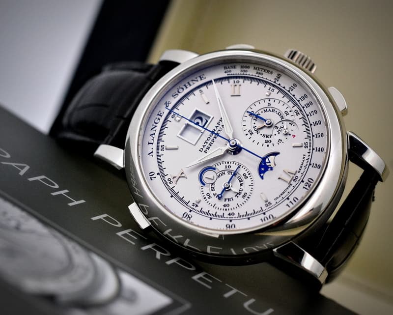 A. Lange and Sohne Datograph Perpetual Calendar Chronograph Platinum 
