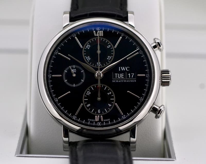 IWC Portofino Chronograph SS Black Dial 