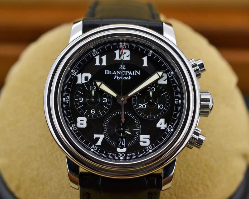 Blancpain Leman Flyback Black Dial SS 