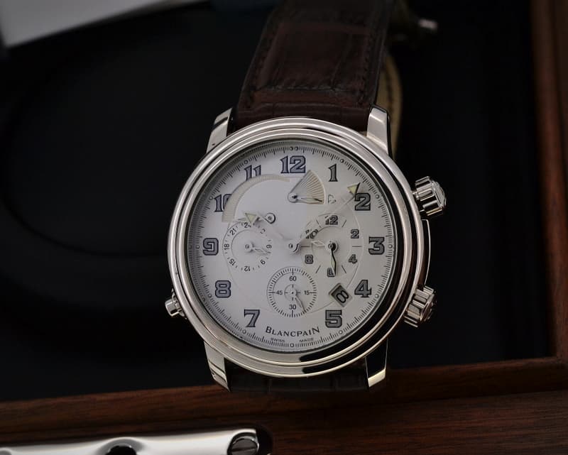 Blancpain Leman Reveil GMT 18K White Gold / Silver Dial
