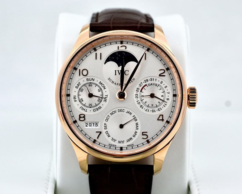 IWC Portuguese Perpetual II 18K Rose Gold Silver Dial