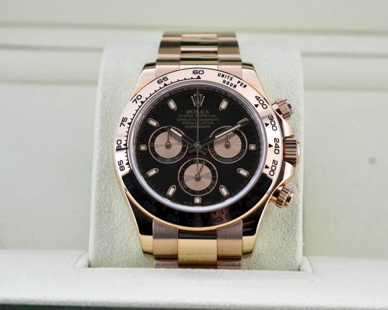 Rolex Daytona Everose Black Dial 18K Rose Gold / Bracelet