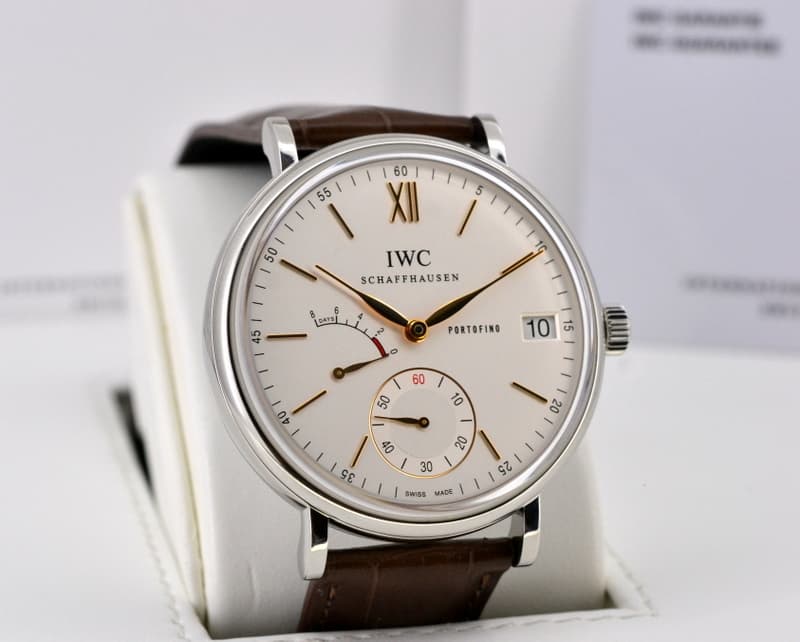 IWC Portofino Hand Wound Eight Days SS Silver Dial 
