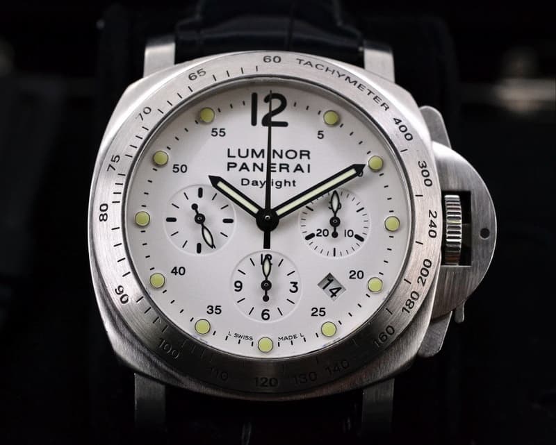 Panerai Luminor Chronograph Daylight White Dial SS