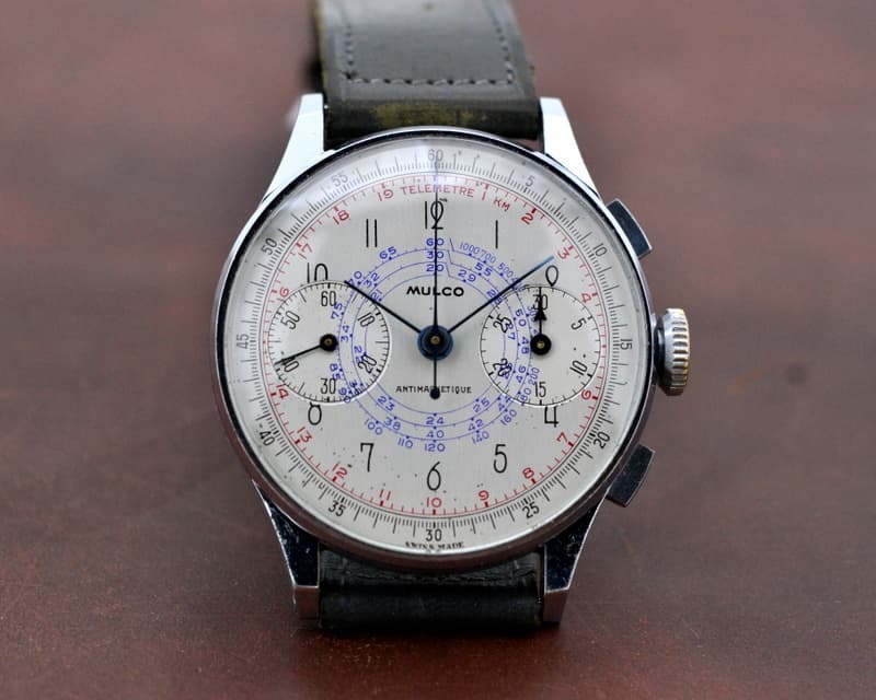 Mulco Vintage Antimagnetic Chronograph SS Silver Dial