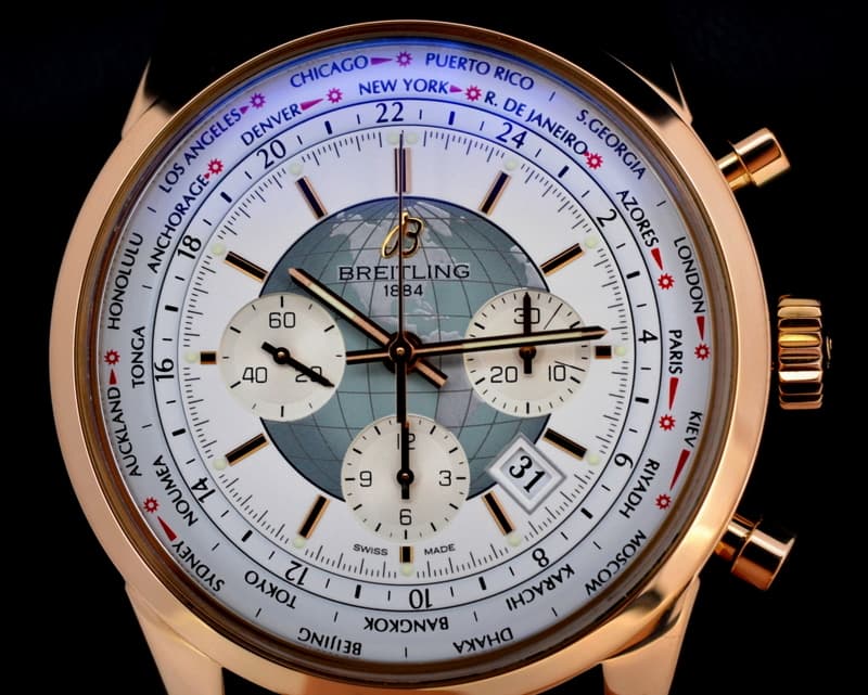 Breitling TransOcean Chronograph Unitime 18K Rose Gold 
