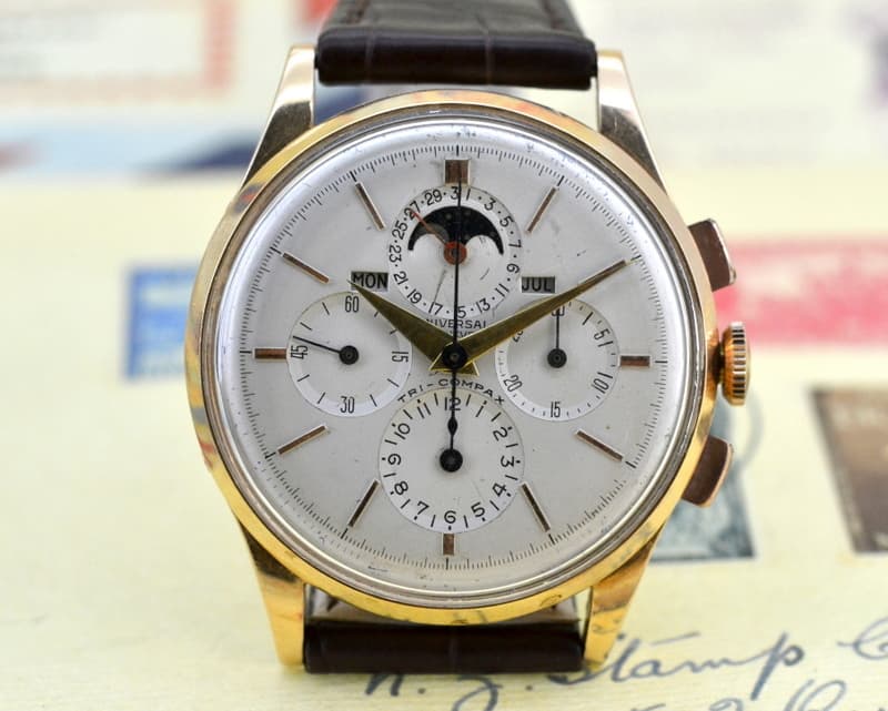 Universal Geneve Rare Tri Compax 18K Rose Gold 