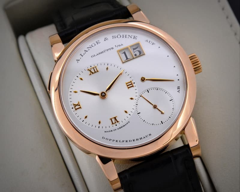 A. Lange and Sohne Lange 1 18K Rose Gold Silver Dial