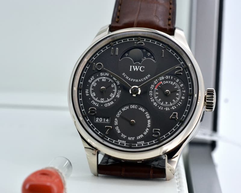IWC Portuguese Perpetual II Grey Dial 18K White Gold