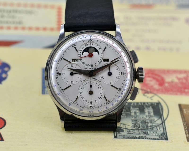 Universal Geneve Tri-Compax Stainless Steel / Silver Dial
