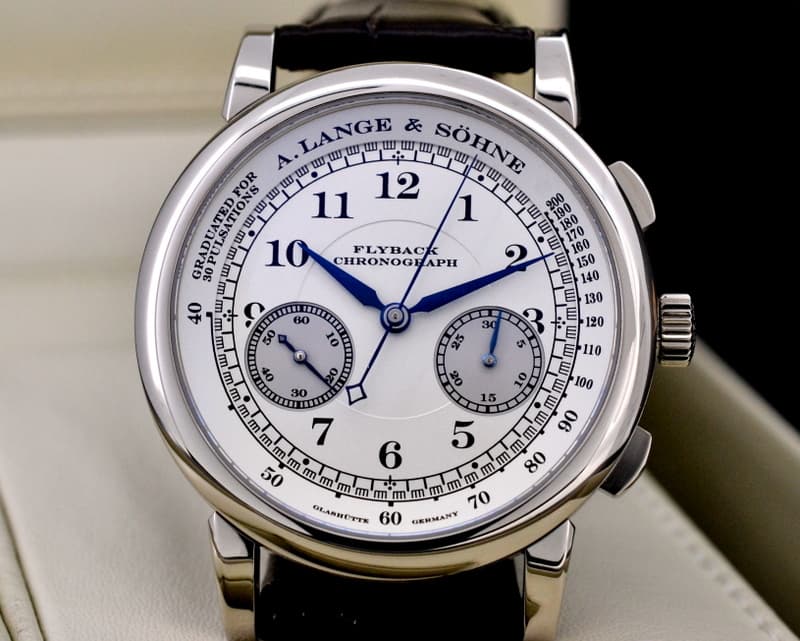 A. Lange and Sohne 1815 Flyback Chronograph Silver Dial 18K White Gold 