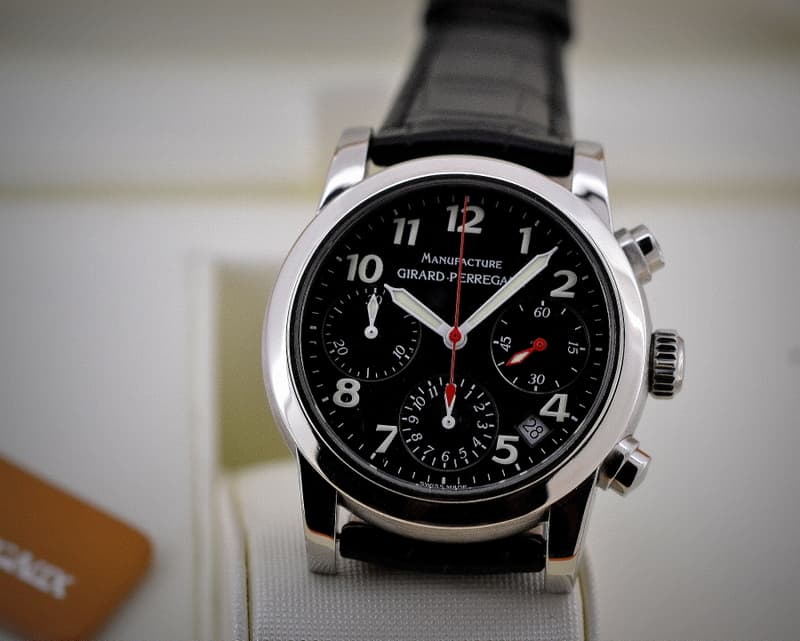 Girard Perregaux Classique Chronograph Black Dial SS / Strap