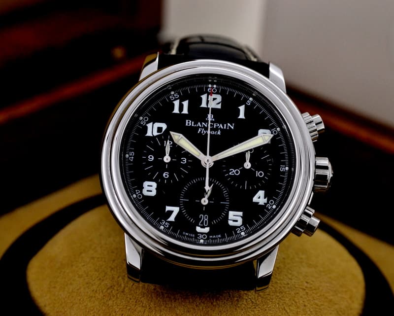 Blancpain Leman Flyback Black Dial SS 