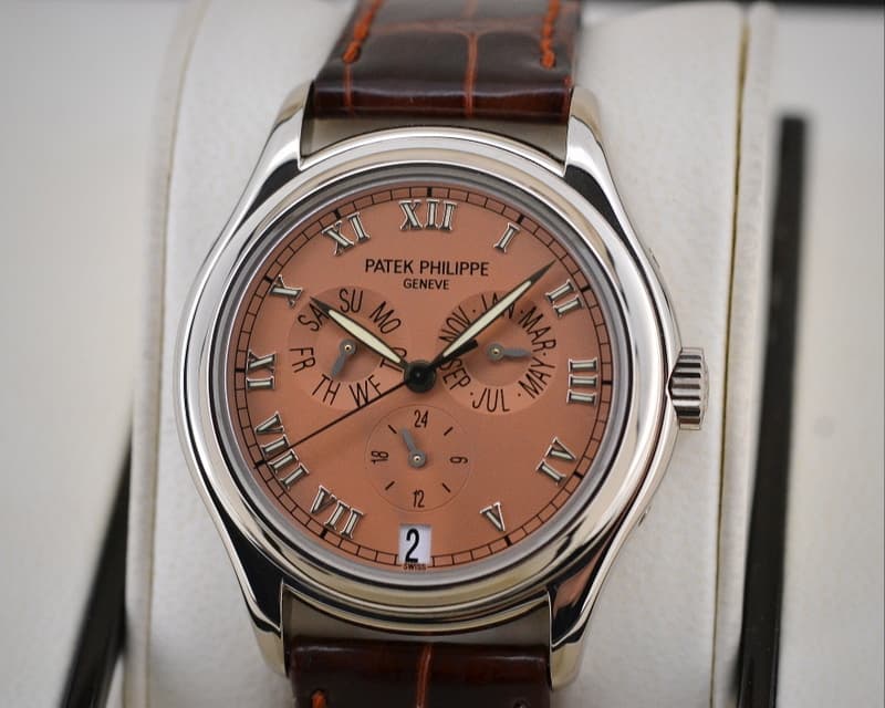 Patek Philippe Annual Calendar 18K White Gold Salmon Dial 
