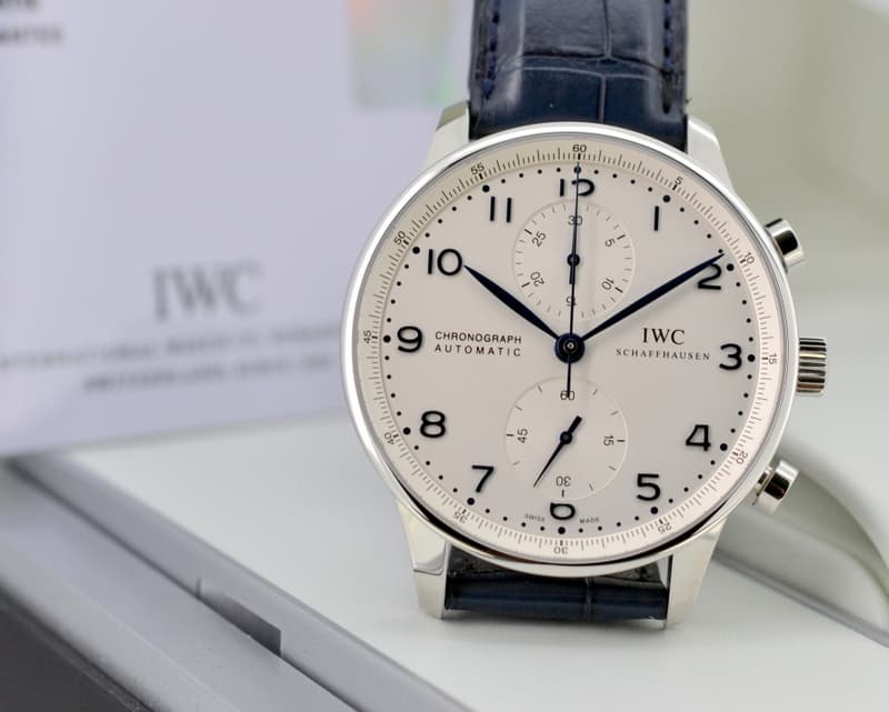 IWC Portuguese Chronograph SS Silver Dial / Blue Numerals