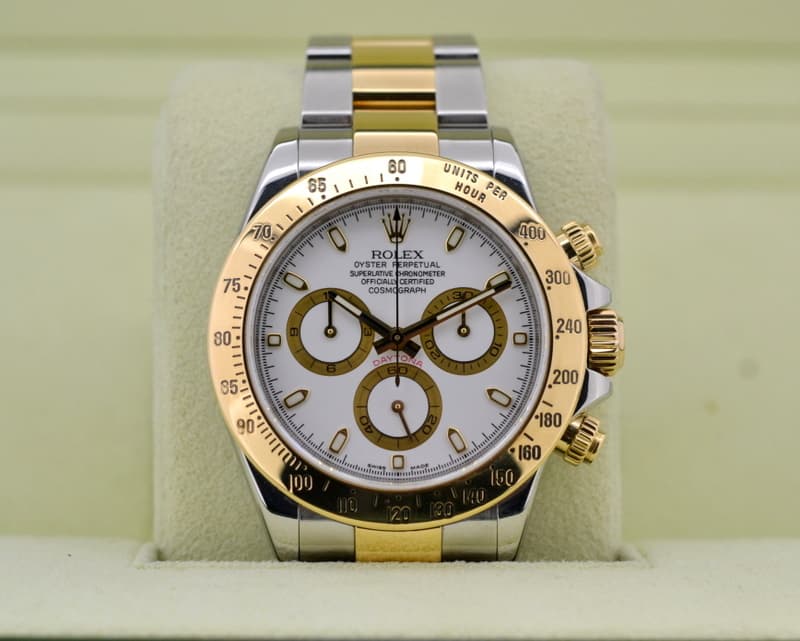 Rolex Daytona White Dial 18K Yellow Gold / SS 